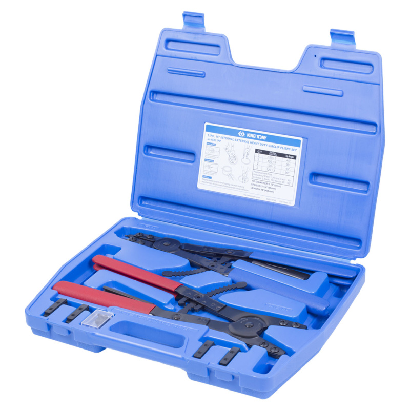 KING TONY Набор съемников для стопорных колец 406 мм, сменные насадки, кейс, 11 предметов 45211PP