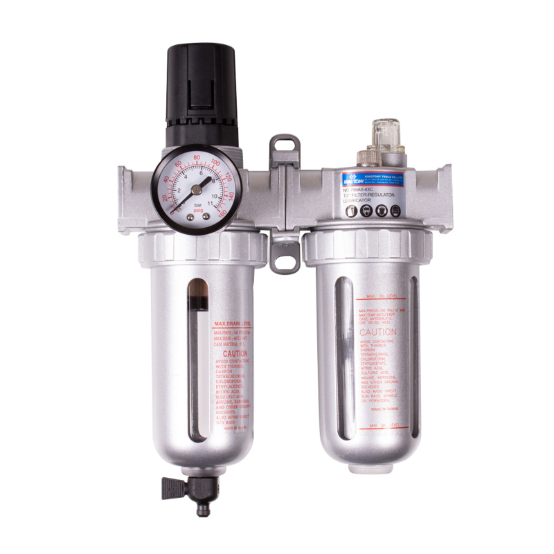 KING TONY Фильтр влагоотделитель с редуктором и лубрикатор 1/4 дюйма, 1750 л/мин, 10 бар 799A0-23C