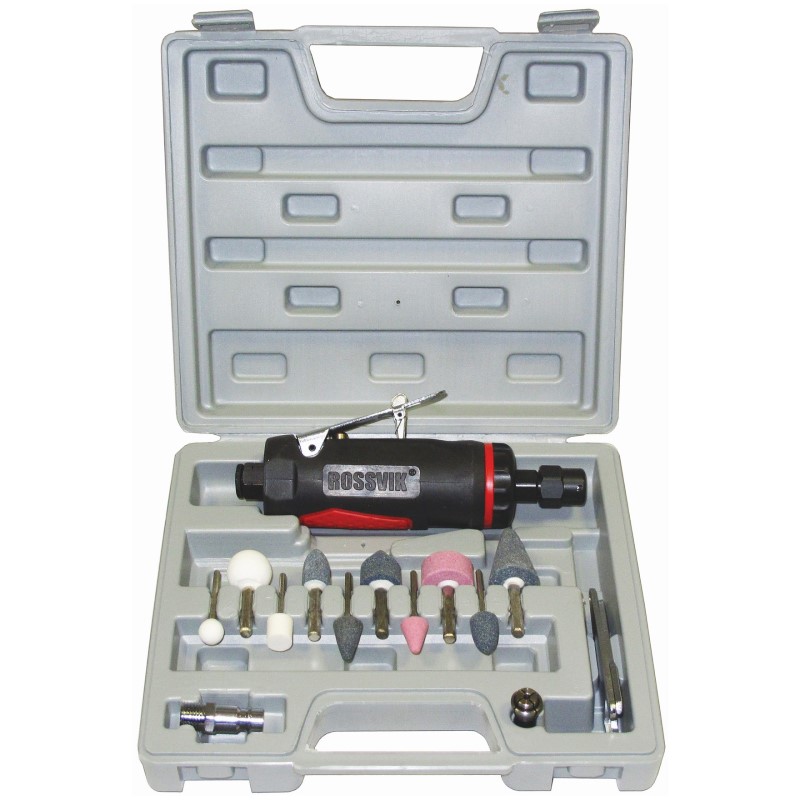 Пневмодрель (20000 об/мин) в кейсе с набором Rossvik АТ 7033 ВК-1